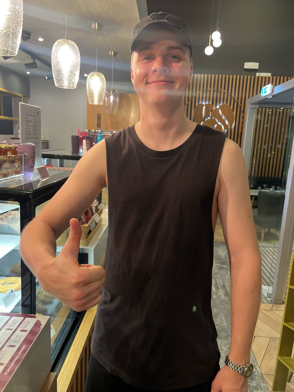 Peter ringing the gong